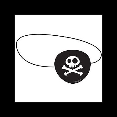 Elmo pirata preto com caveira branca em tecido e fita elástica