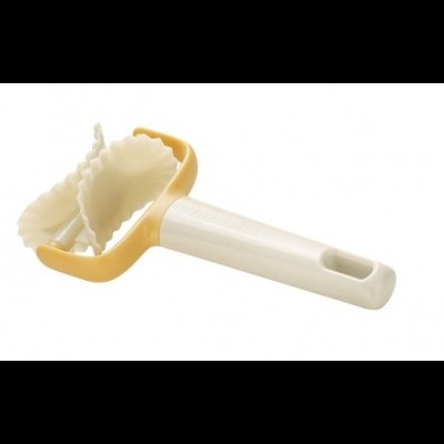 Ferramenta de corte de massa branca e amarela com cabo de plástico