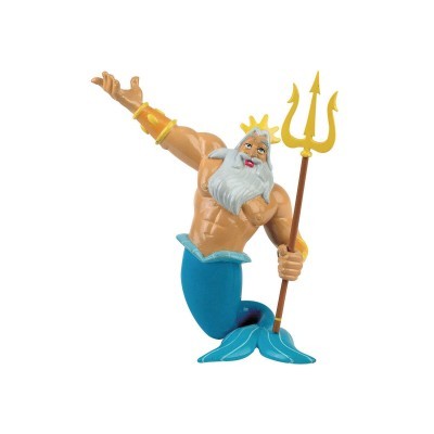 Figura de rei tritão com tridente em fundo branco