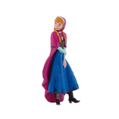 Figura de personagem feminina com capa cor-de-rosa e vestido azul