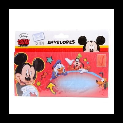 Pacote de 10 envelopes Disney com personagens Mickey Mouse e amigos