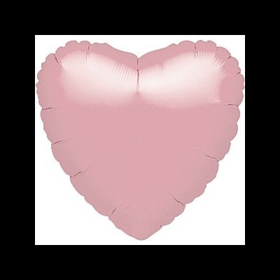 Balão de coração rosa claro metálico
