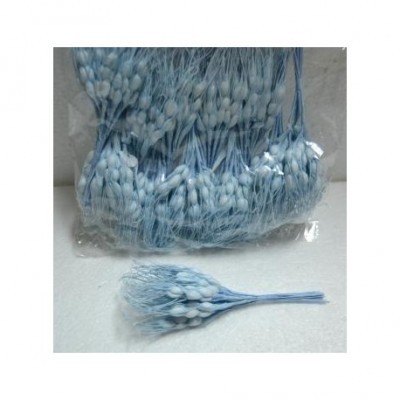 Raminhos decorativos azul claro embalados em plástico