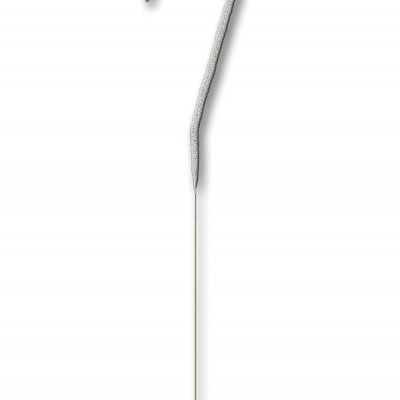 Vareta decorativa branca em forma do número 7 com textura