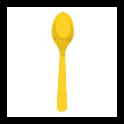 Colher amarela de plástico