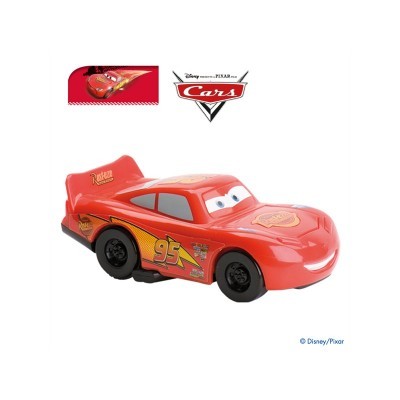 Carrinho de brinquedo inspirado no filme 'Cars' da Disney Pixar vermelho com detalhes amarelos