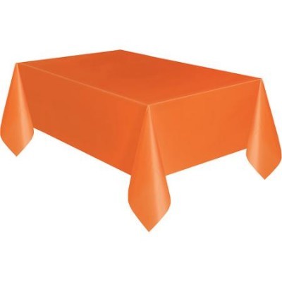 Toalha de mesa retangular laranja lisa