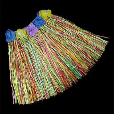 Saia havaiana colorida com flores decorativas