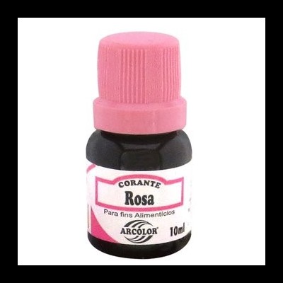 Frasco de corante rosa para alimentos de 10 ml com tampa rosa
