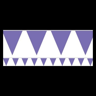 Faixa decorativa com triângulos roxos e cordas brancas