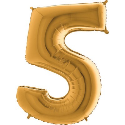 Balão dourado número 5