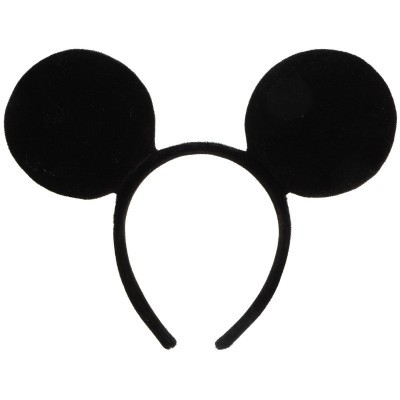 Aro cabelo preto com orelhas redondas tipo Mickey Mouse