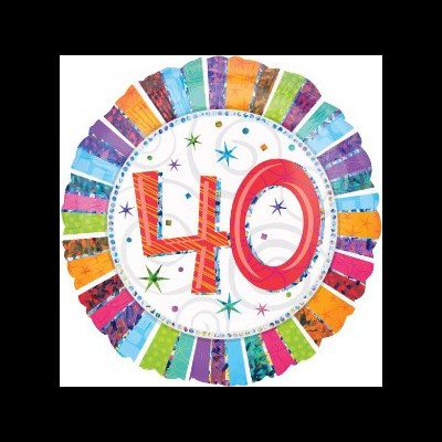 Balão redondo colorido com o número 40 no centro