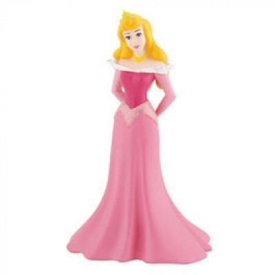 Figurina plástica da personagem Aurora em vestido rosa