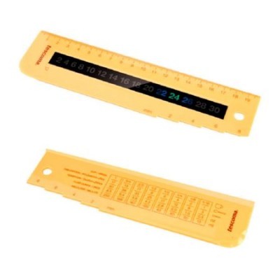 Duas réguas plásticas amarelas com marca Faber-Castell e medidas em centímetros.
