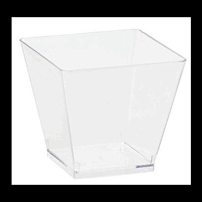 Copo quadrado transparente de plástico