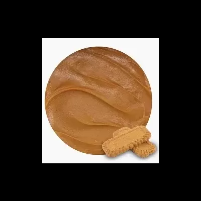 Requeijão cremoso castanho com dois biscoitos dourados claros