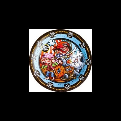 Disco decorativo redondo com ilustração de piratas cartoon