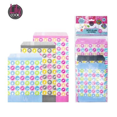 Conjunto de sacos para confeitaria Lily Cook coloridos em embalagem
