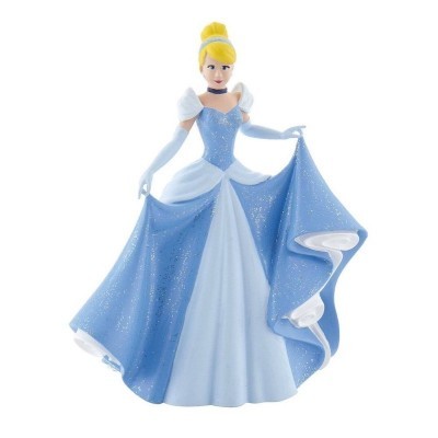 Figura de bailarina vestida de azul com saia brilhante