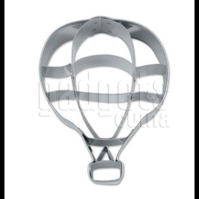 Forma para bolos ou biscoitos em metal prateado com formato de balão de ar quente