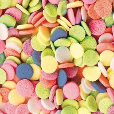 Discos coloridos para decoração de bolos e doces
