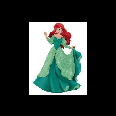 Figura de princesa com vestido verde turquesa e cabelo vermelho