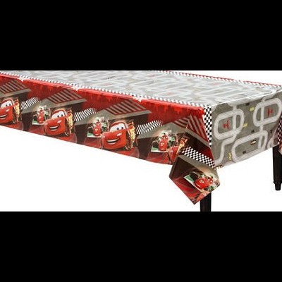 Toalha de mesa plástica estampada com personagens do filme Cars