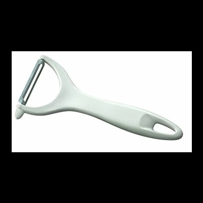 Descascador de legumes branco com lâmina metálica e cabo ergonómico