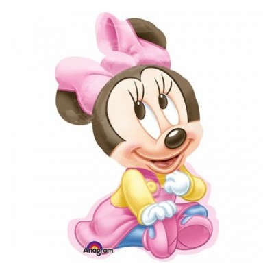 Balão decorativo da personagem Minnie com laço e roupa rosa