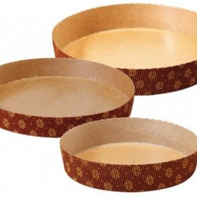 Formas redondas para bolos de cartão, castanhas com padrão floral