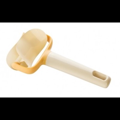 Fruta cortadora manual bege e amarelo claro com lâmina