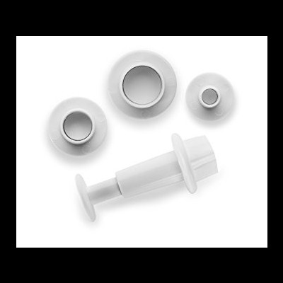 Conjunto de cortadores de massa redondos e extrusor em plástico branco