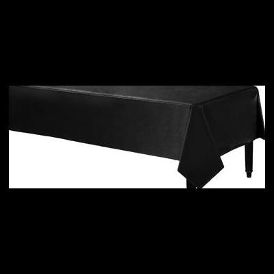 Toalha de mesa preta retangular