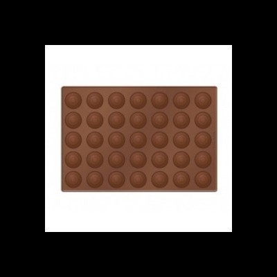 Forma de silicone castanha com cavidades redondas