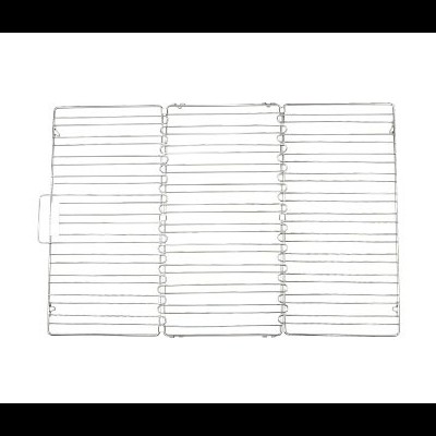 Grelha metálica retangular para cozinha com estrutura prateada