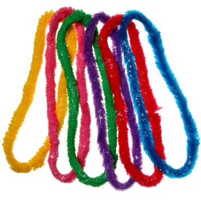 Colares havaianos felpudos coloridos