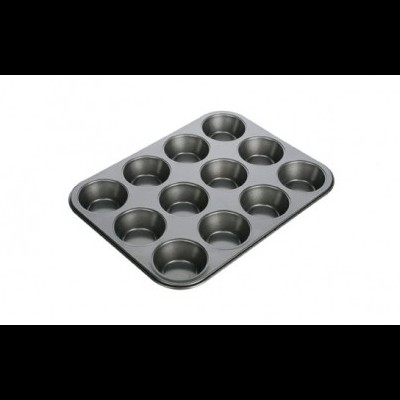 Forma de metal com 12 cavidades para muffins