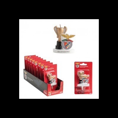 Figura decorativa do Benfica em resina com emblema e embalagem vermelha