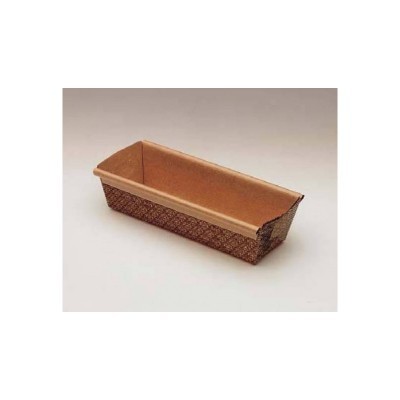 Forma de papel retangular castanha para bolo ou pão.