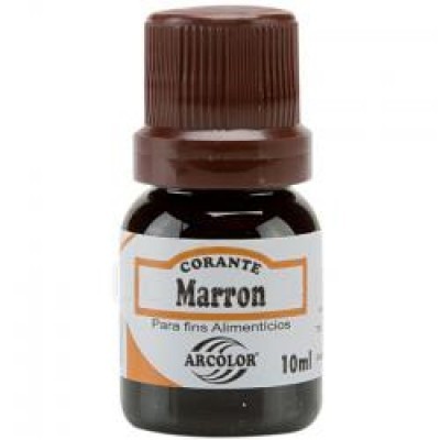 Frasco de corante alimentar marrom Arcolor 10ml