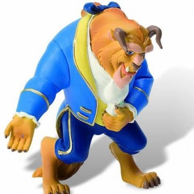 Figura de ação da Fera da Bela e o Monstro com casaco azul e calças azuis