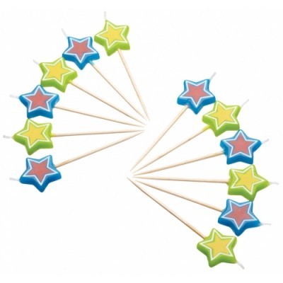 Velas para bolos coloridas em forma de estrela