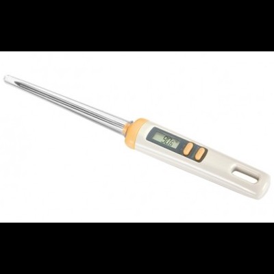Termómetro digital com haste metálica e ecrã digital