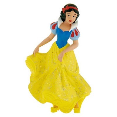 Figura de Branca de Neve com vestido amarelo brilhante.