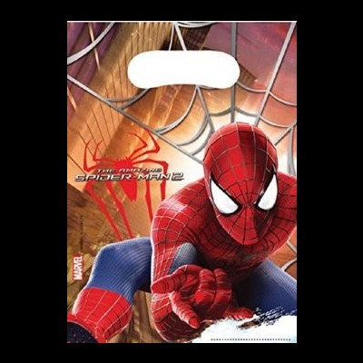 Saco com ilustração do Homem-Aranha em traje vermelho e azul com alça