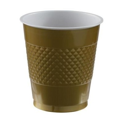 Copo plástico castanho com interior branco e textura triangular central