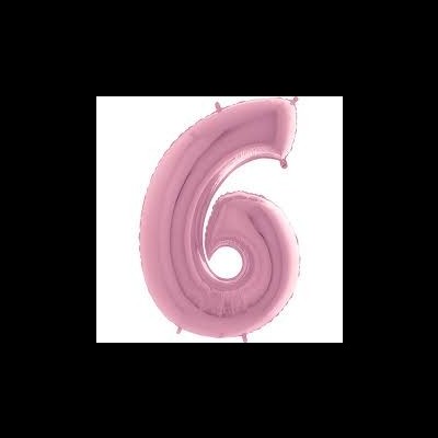 Balão rosa em forma do número 6