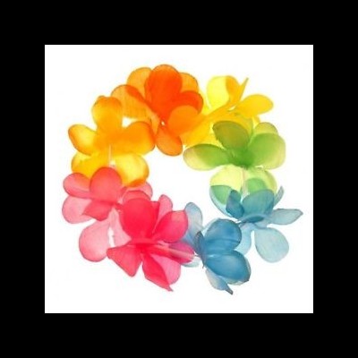 Colar de flores havaiano colorido em tecido