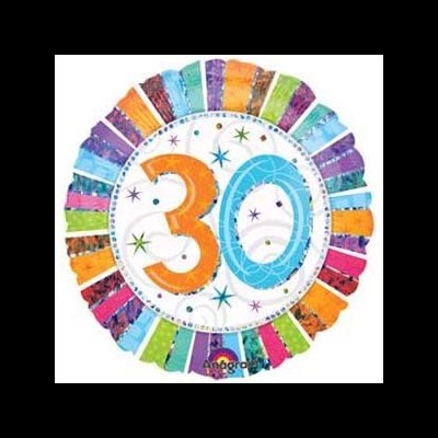 Balão decorativo colorido com o número 30